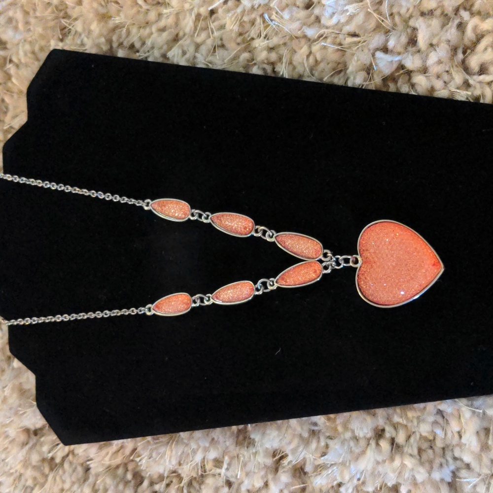 Pink heart pendant necklace